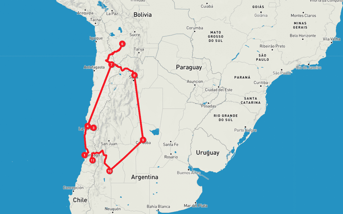 Itinerario cile e argentina del nord