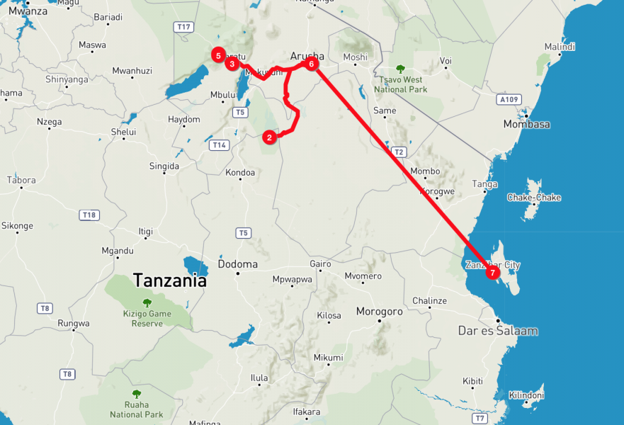Tanzania-Safari_Itinerario