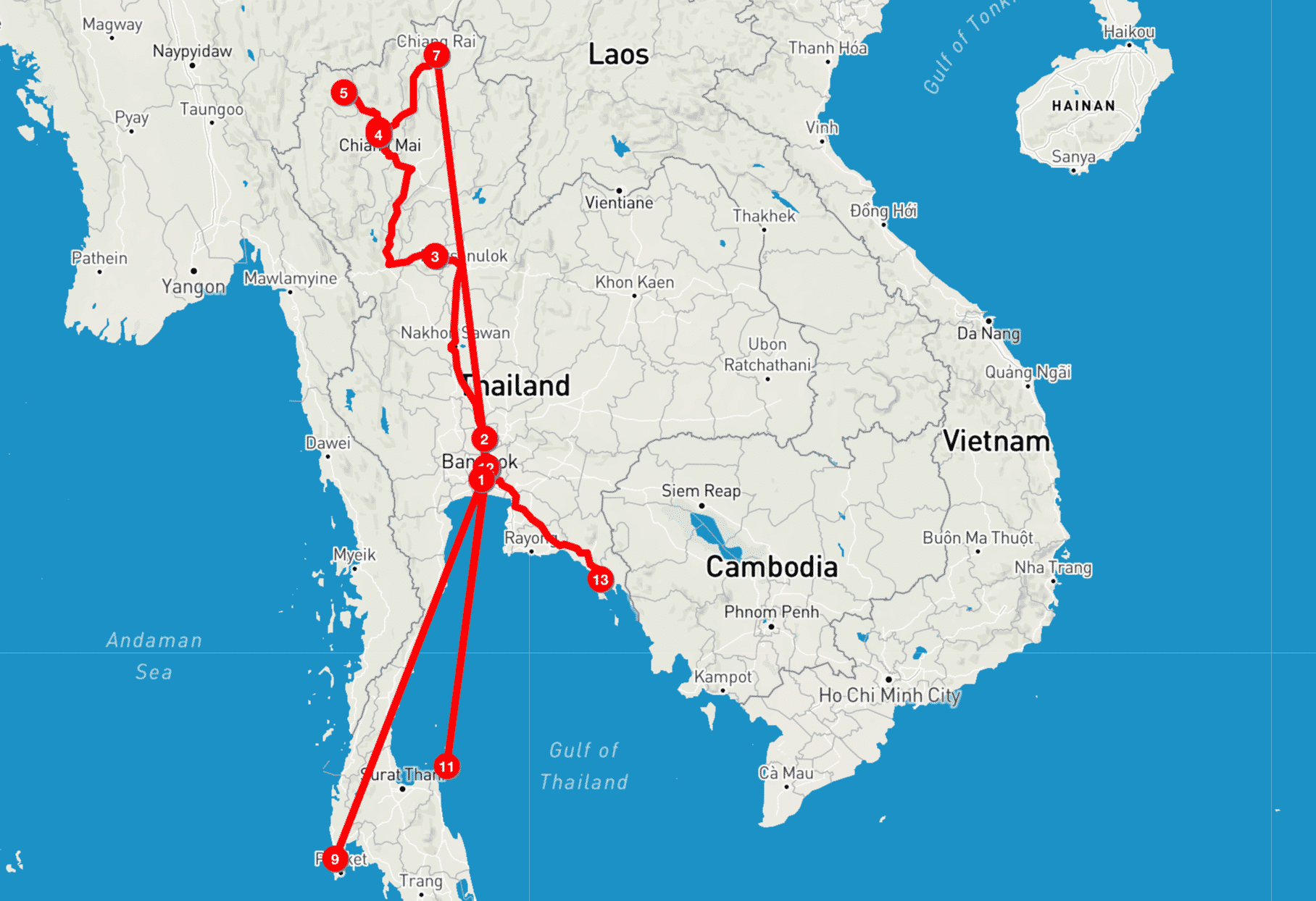 viaggio thailandia: itinerario
