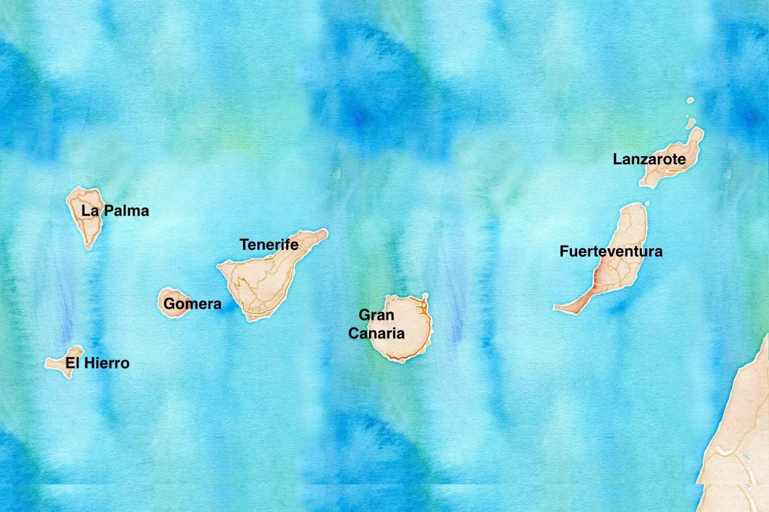 Mappa delle isole canarie