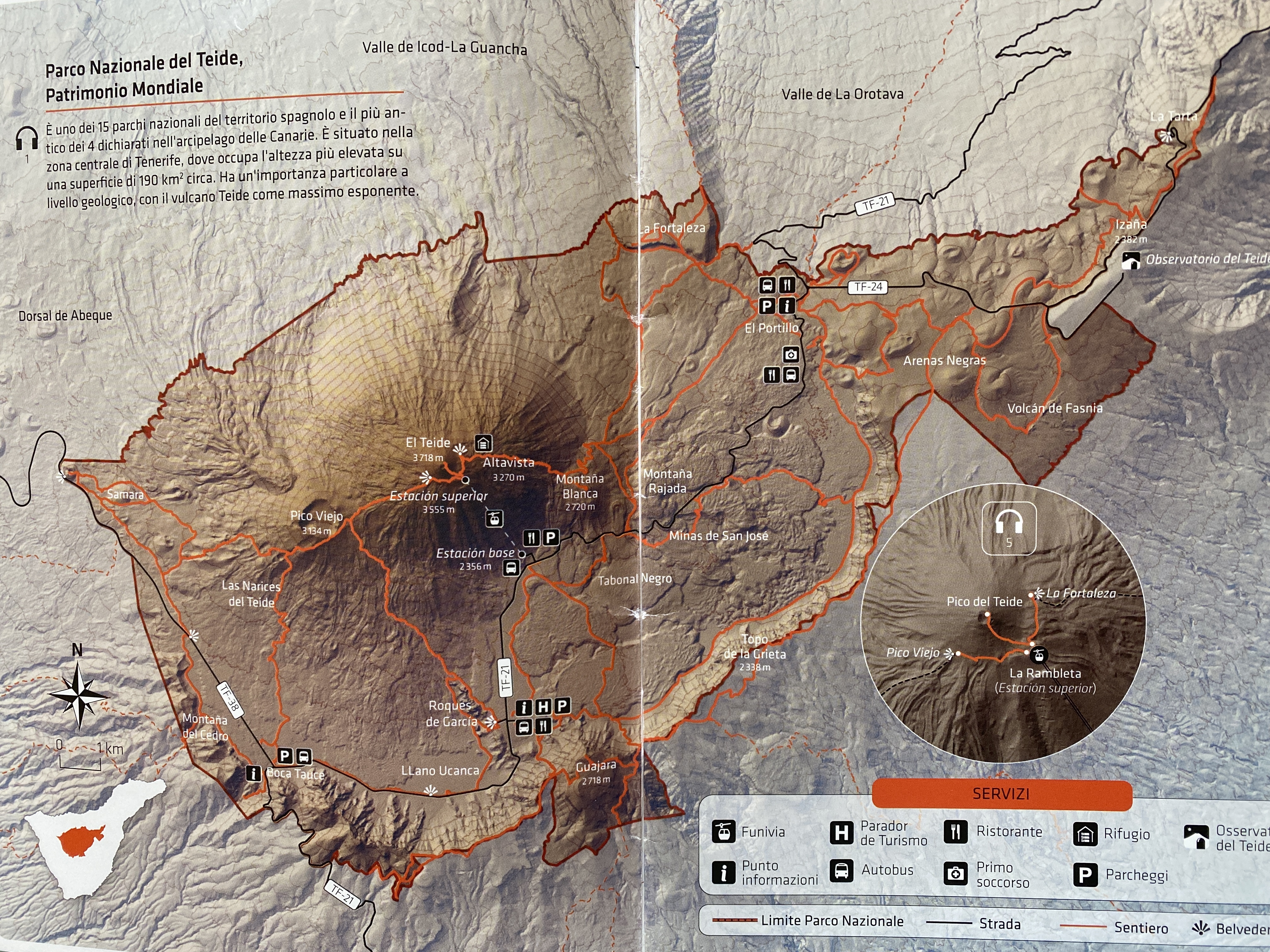 Parco Nazionale del Teide - mappa