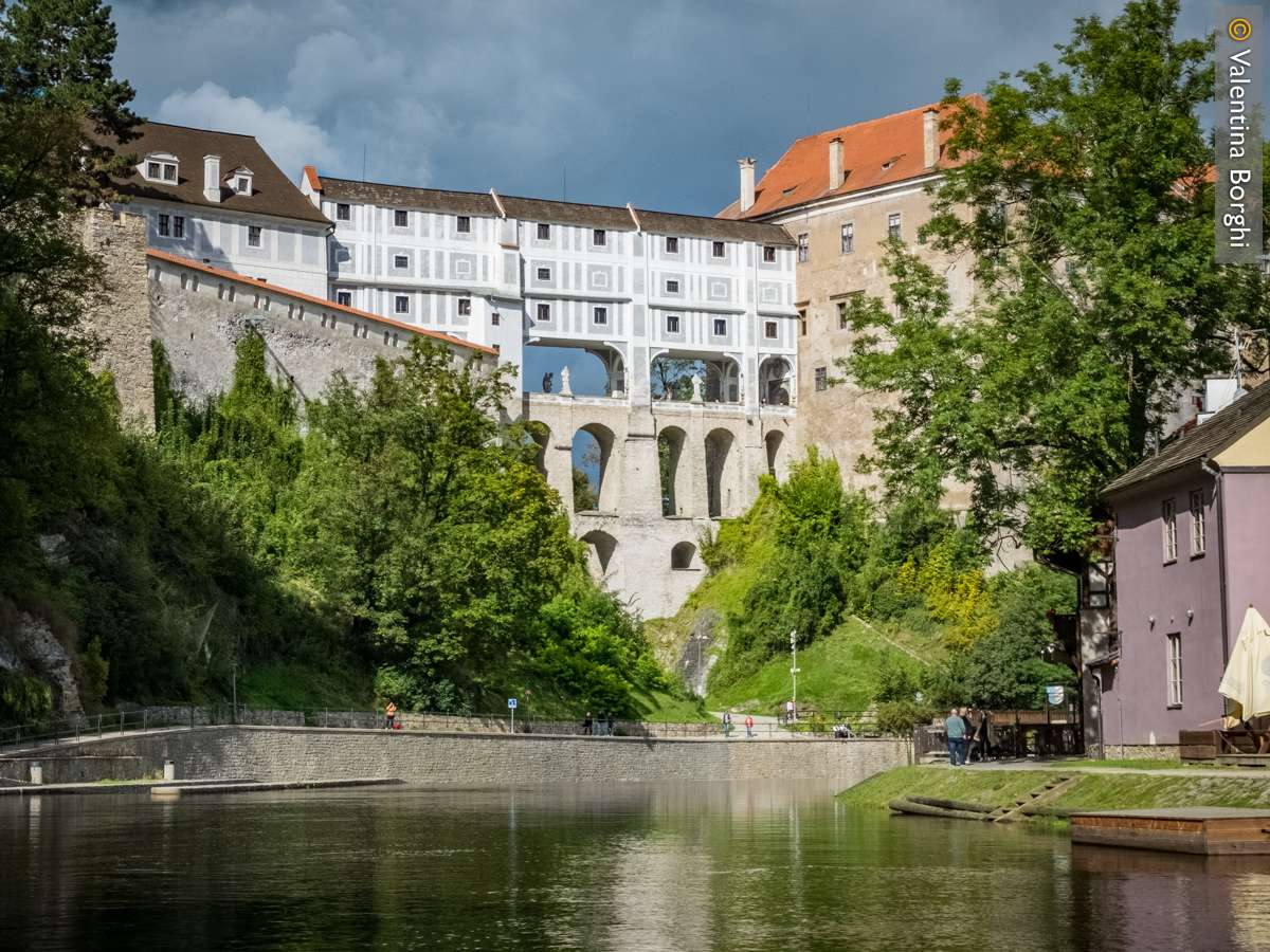 castello di Český Krumlov visto dal fiume