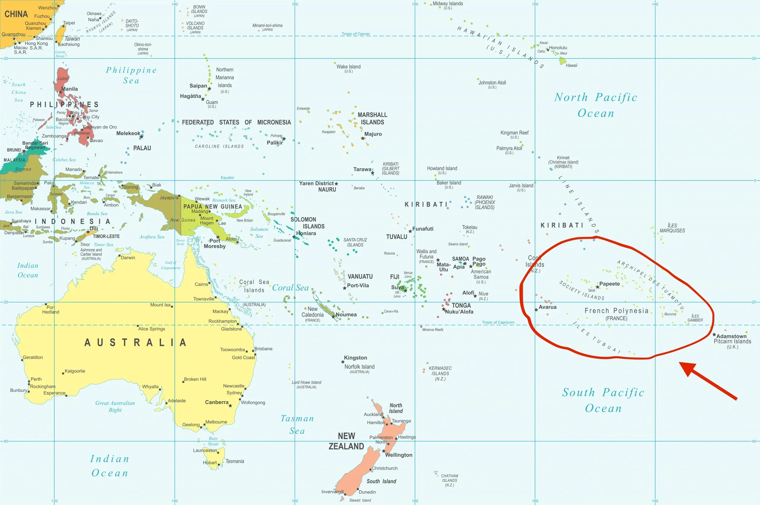 Dove si trova la Polinesia Francese