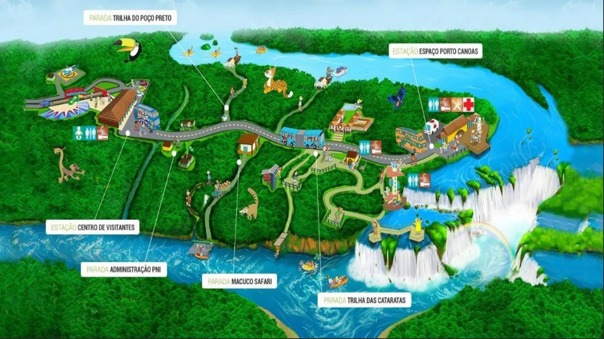 Mappa del Parco delle cascate di Iguazu