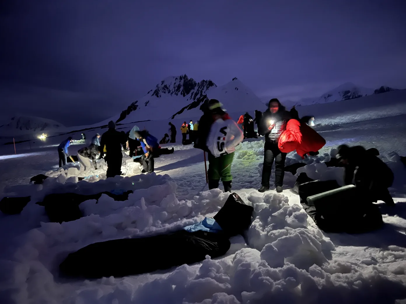 notte all'aperto in Antartide