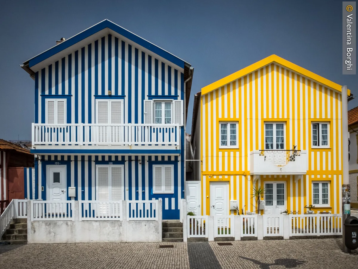 case tipiche di Costa Nova, Portogallo