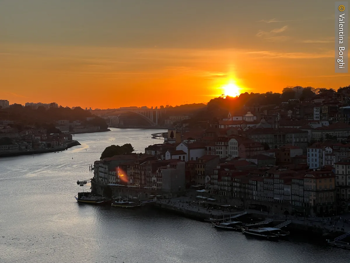 Tramonto sul Douro a Porto, Portogallo del Nord