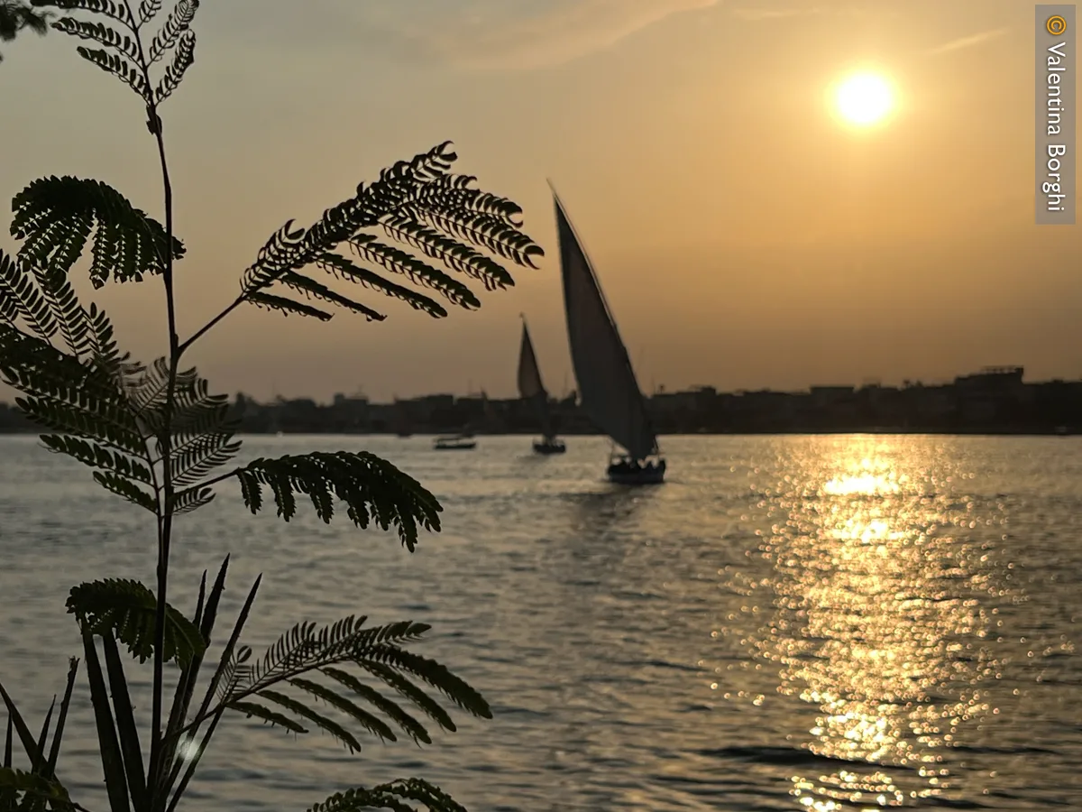 tramonto sul Nilo a Luxor, Egitto