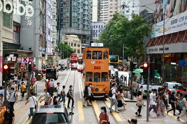 strada nel centro di Hong Kong