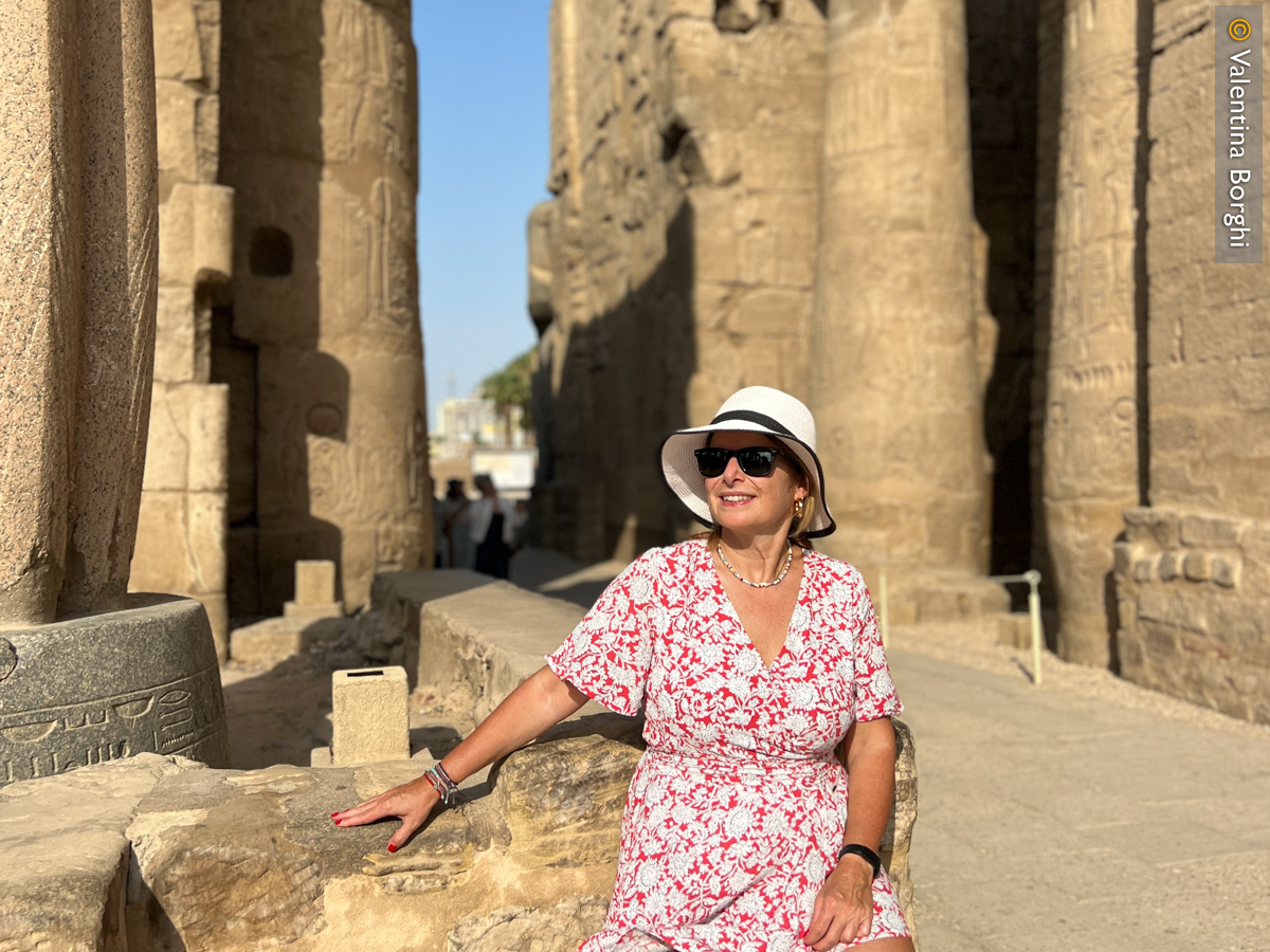 io nel tempio di Luxor, Egitto