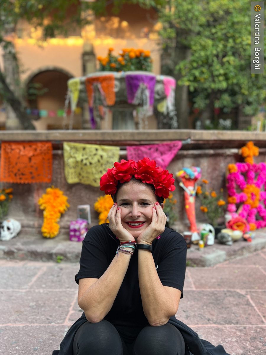 io davanti ad una fontana a San Miguel Allende, Messico