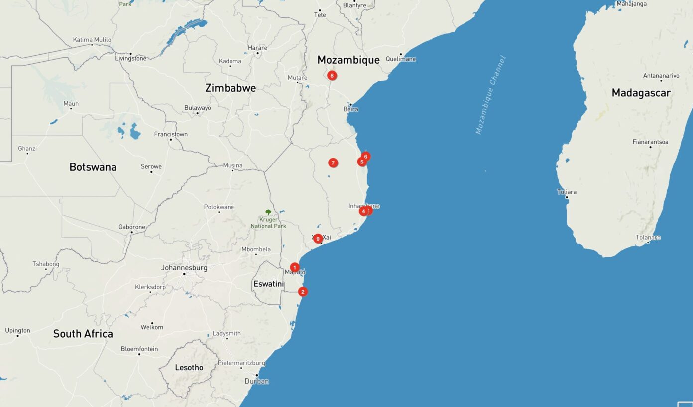 Mappa del Mozambico