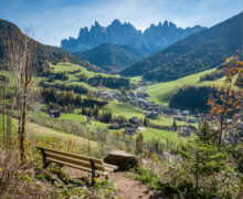 panorama della Val di Funes- le Odle- Alto Adige