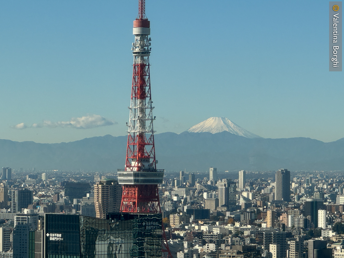 Il Monte Fuji visto dal Park Hotel Tokyo