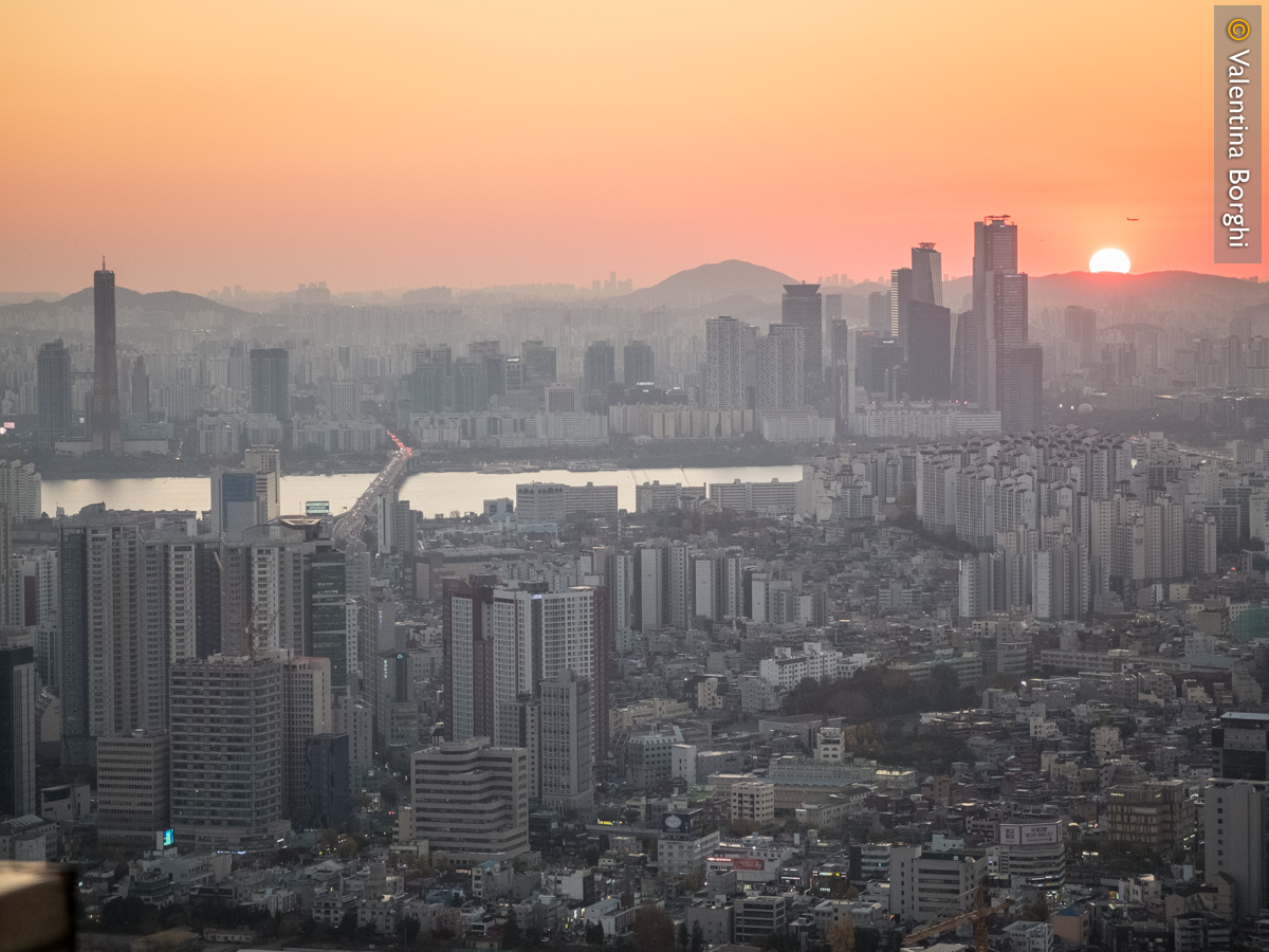 tramonto dal Namsan Park, Seoul