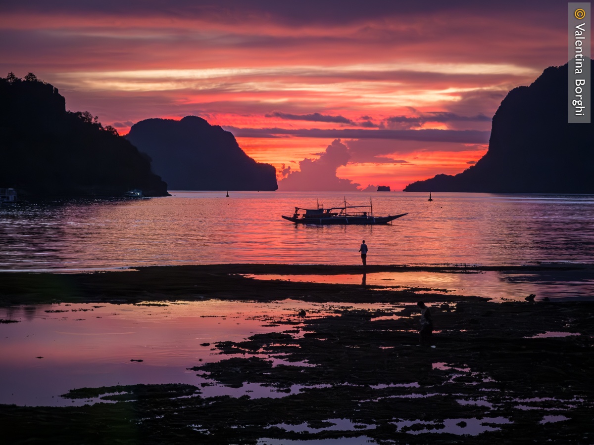 tramonto da El Nido, Palawan, Filippine