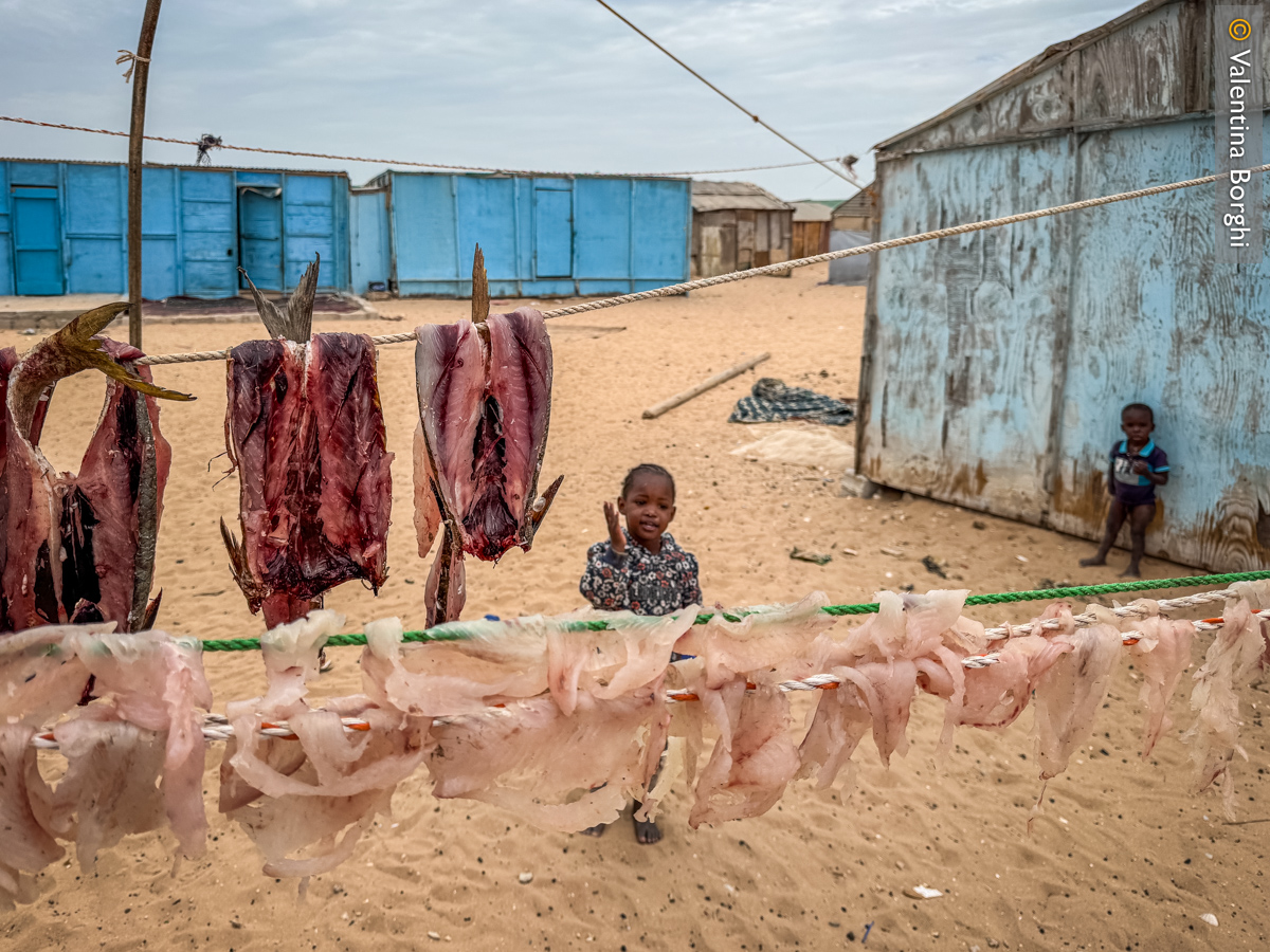 villaggio di pescatori a Cap Tafarit, Mauritania