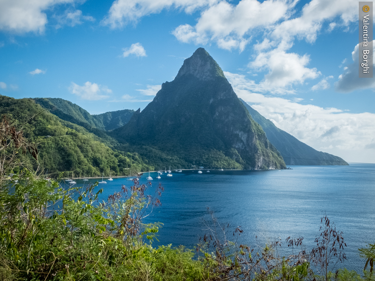 vista sui Pitons, Santa Lucia, Caraibi