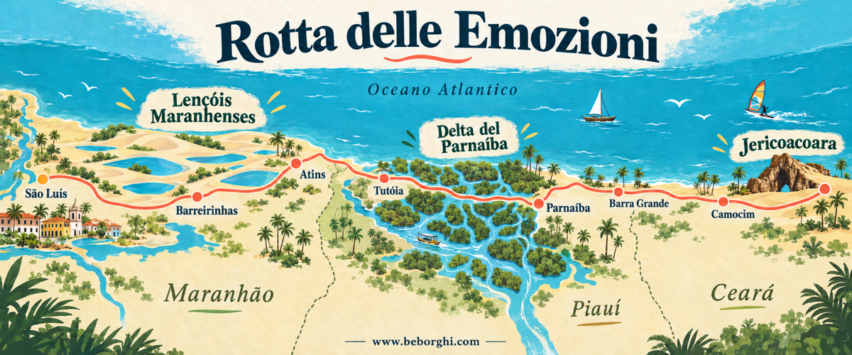 Mappa illustrata della Rotta delle Emozioni