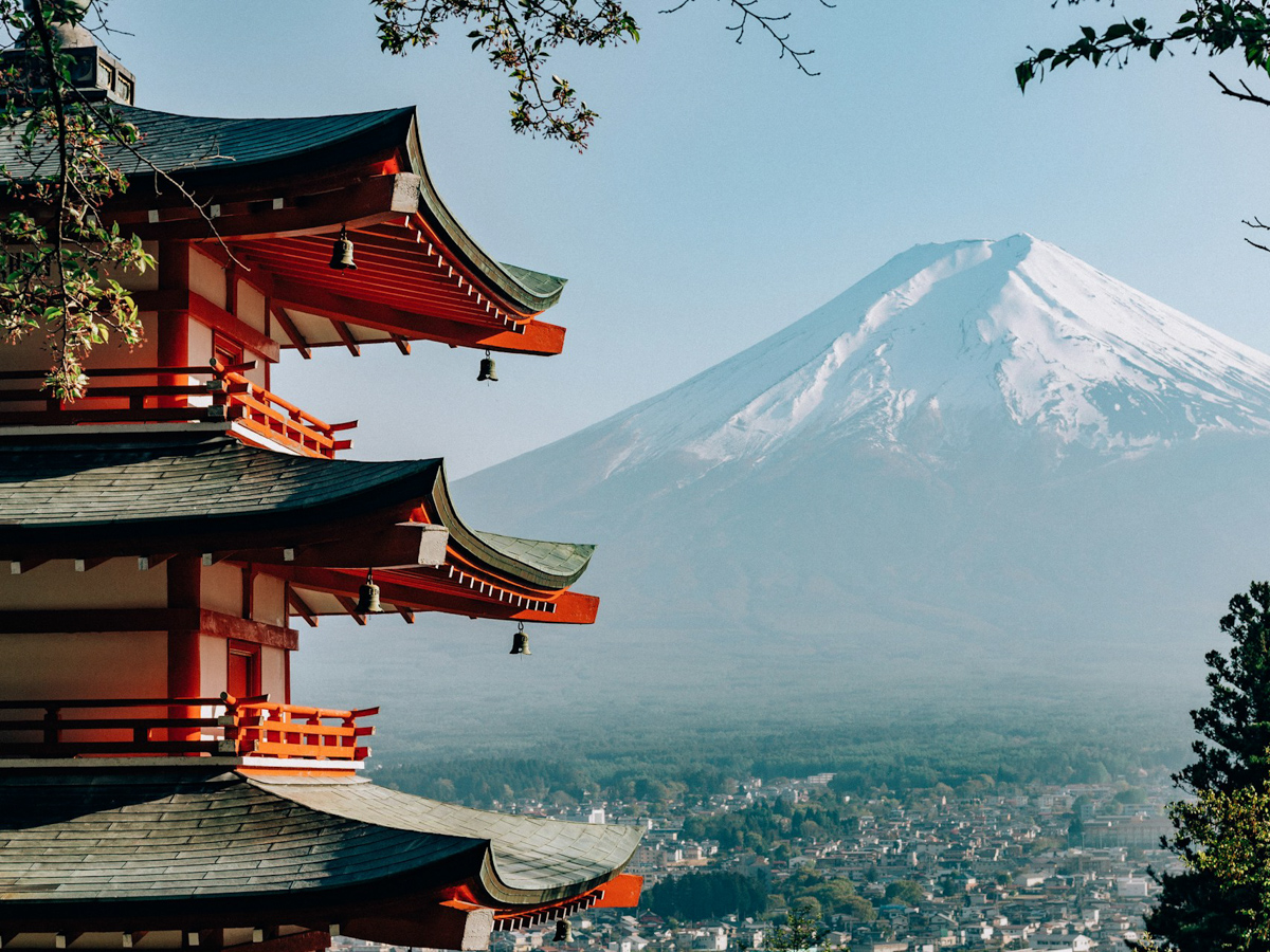 Vista del Monte Fuji, Giappone