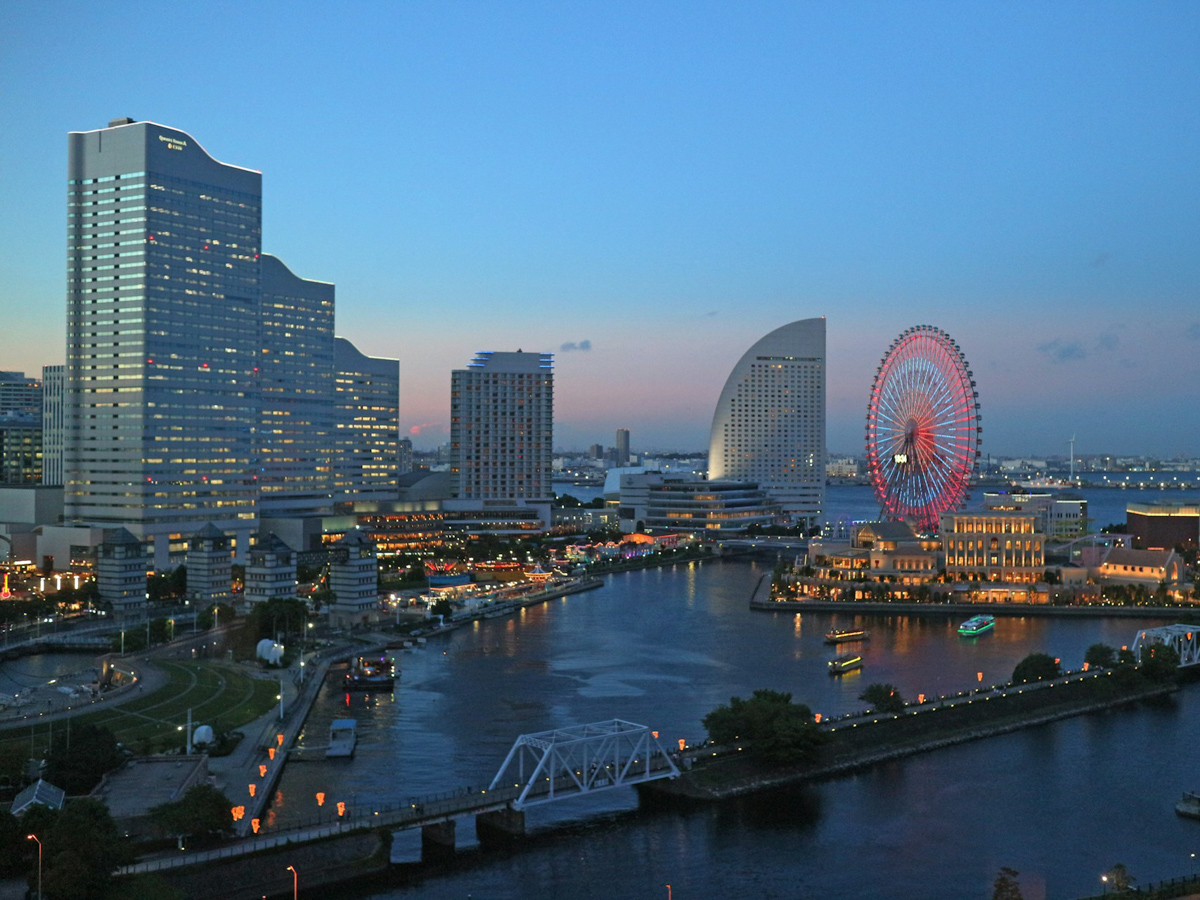 vista serale di  Yokohama